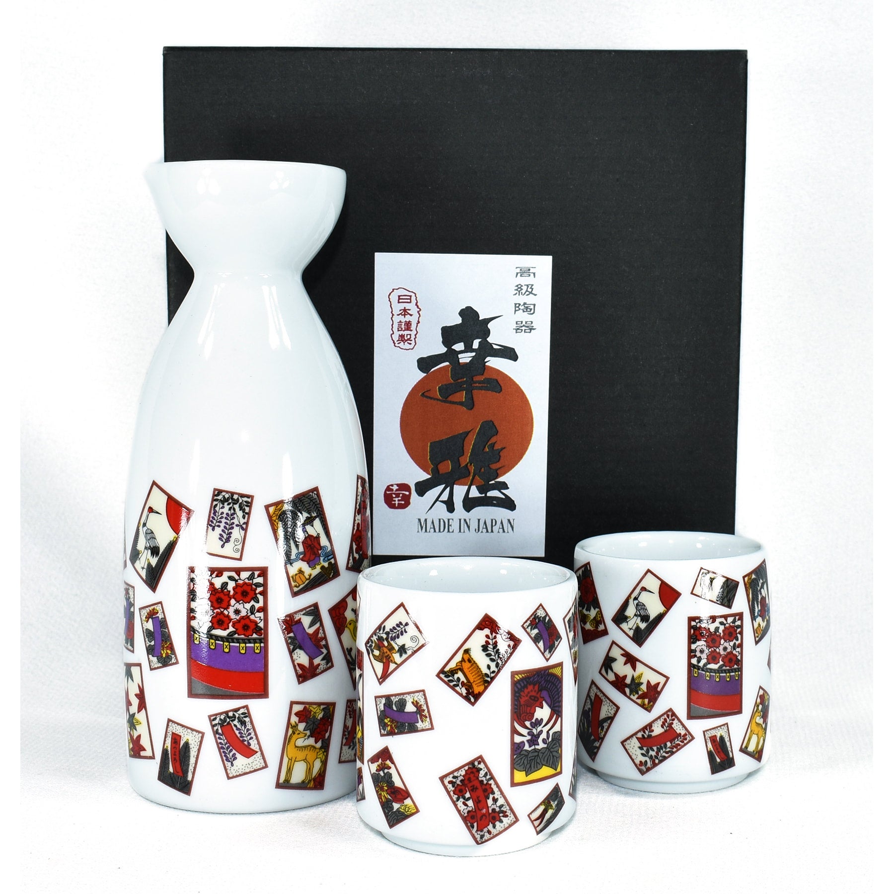 Sake set hanafuda design Itadakimasu Hawaii